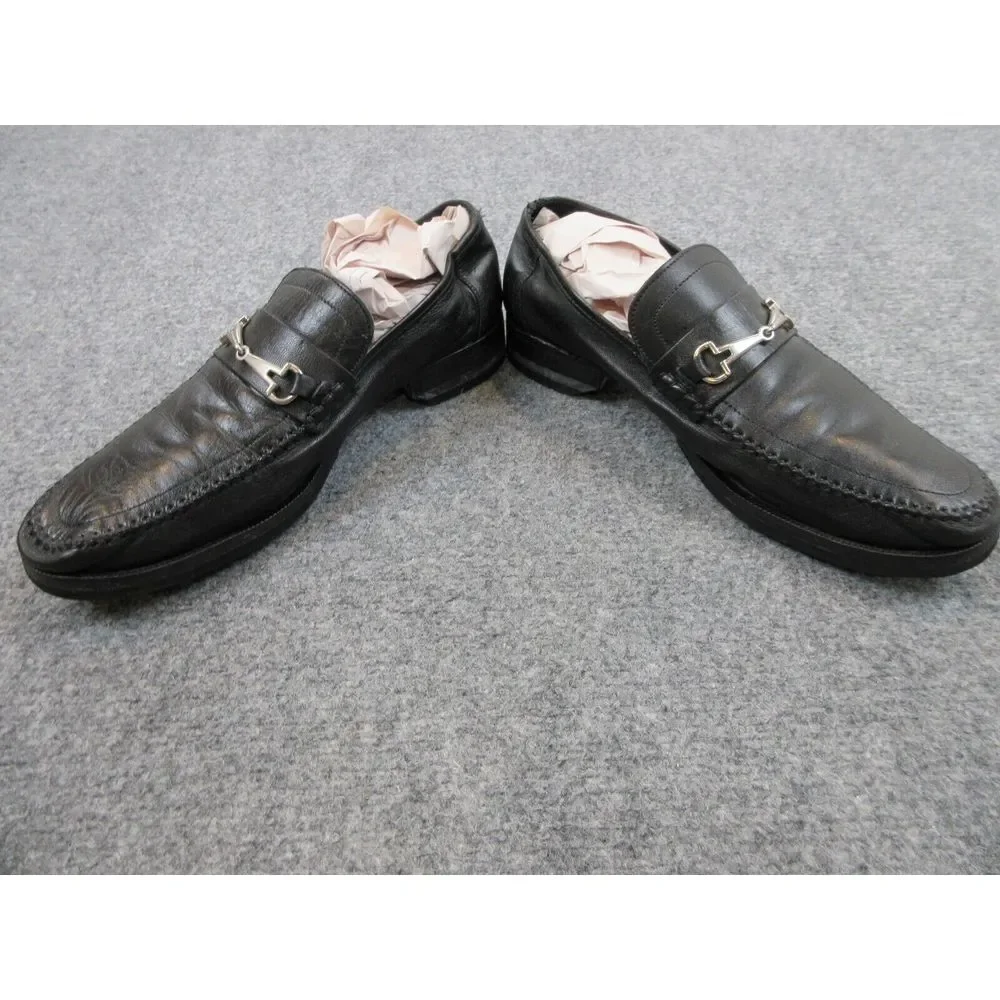 Bruno Magli Loafers Mens Size‎ 11 M Black Leather Horsebit Dress Shoes Italy